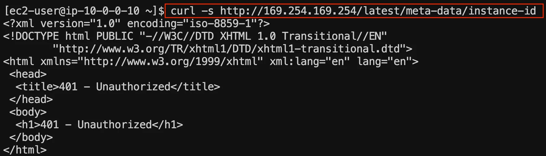 IMDSv1 호출 테스트
